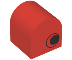 Duplo, Brick 2 x 2 x 2 Curved Top with Eye Pattern on Two Sides