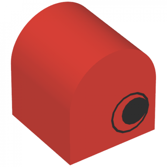Duplo, Brick 2 x 2 x 2 Curved Top with Eye Pattern on Two Sides