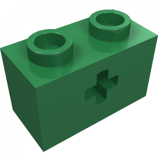 Technic, Brick 1 x 2 with Axle Hole (+ Shape) and Inside Side Supports