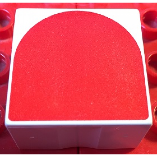 Duplo, Tile 2 x 2 x 1 with Shape Red Inverse Arch Pattern