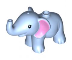 Elephant, Friends, Baby with Bright Pink Ears Pattern