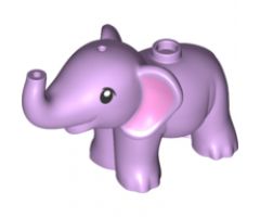 Elephant, Friends, Baby with Bright Pink Ears Pattern