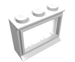Window 1 x 3 x 2 with Extended Lip and Solid Studs, with Fixed Glass