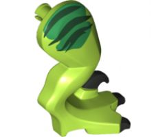 Animal, Body Part Dinosaur Leg Large (Rear) Raptor Right with Pin, Black Claws and Dark Green Stripes over Green Pattern