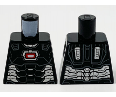 Torso Armor, Dark Bluish Gray Panel Lines, Red Arc Reactor and Silver Trim Pattern