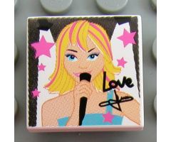 Tile 2 x 2 with 'Love' and Female Singer Pattern