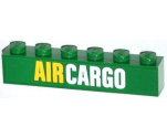 Brick 1 x 6 with Yellow and White 'AIR CARGO' Pattern (Sticker) - Set 60021