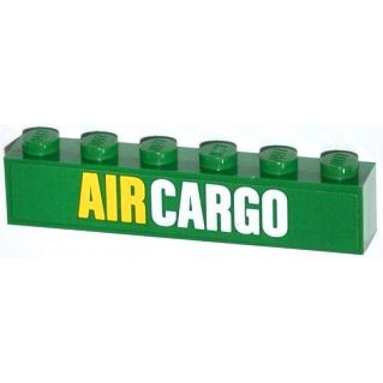 Brick 1 x 6 with Yellow and White 'AIR CARGO' Pattern (Sticker) - Set 60021
