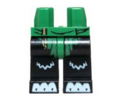 Hips and Black Legs with Green Loincloth and White Paws Pattern