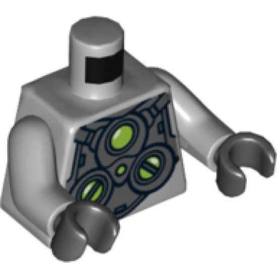 Torso Armor with Lime Circles Pattern (Doc Ock) / Light Bluish Gray Arms / Black Hands