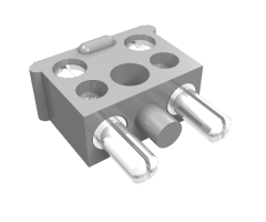 Electric, Connector, 2-Way Male Squared Narrow Long with Center Post