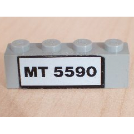 Brick 1 x 4 with Black 'MT 5590' Pattern (Sticker) - Set 5590