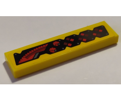 Tile 1 x 4 with Red Gauges and Speedometer Pattern Model Right Side (Sticker) - Set 76087