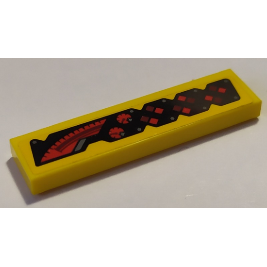 Tile 1 x 4 with Red Gauges and Speedometer Pattern Model Right Side (Sticker) - Set 76087
