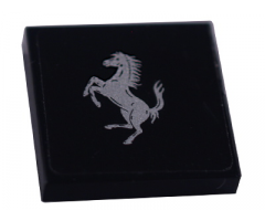 Tile 2 x 2 with Ferrari Logo, Silver Horse Large Pattern (Sticker) - Set 8652