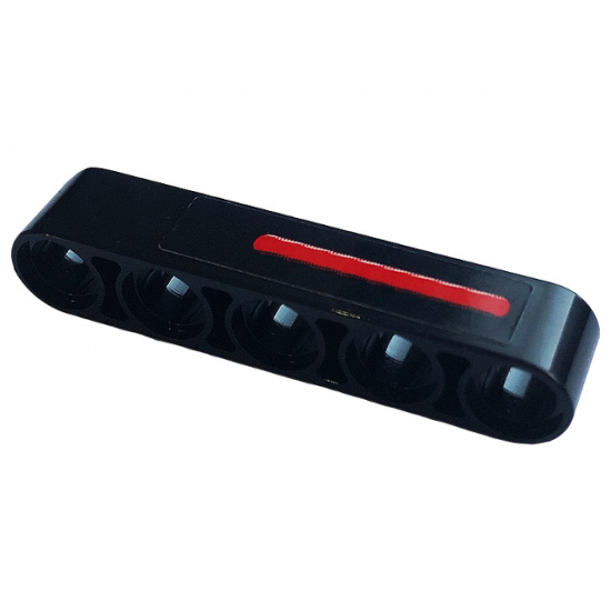 Technic, Liftarm 1 x 5 Thick with Red Stripe Pattern Model Right Side (Sticker) - Set 42110