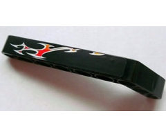Technic, Liftarm 1 x 9 Bent (7 - 3) Thick with Flames Pattern Model Right (Sticker) - Set 8646