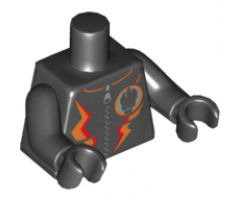 Torso Agents Villain Female with Orange Stripes Pattern / Black Arms / Black Hands