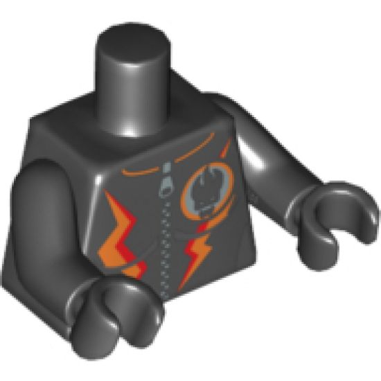 Torso Agents Villain Female with Orange Stripes Pattern / Black Arms / Black Hands