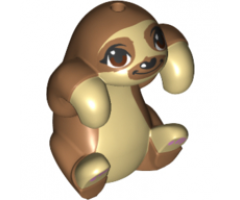 Sloth, Friends with Medium Nougat Fur and Muzzle, Dark Brown Eyes and Bright Pink Paw Pads Pattern