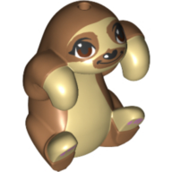 Sloth, Friends with Medium Nougat Fur and Muzzle, Dark Brown Eyes and Bright Pink Paw Pads Pattern