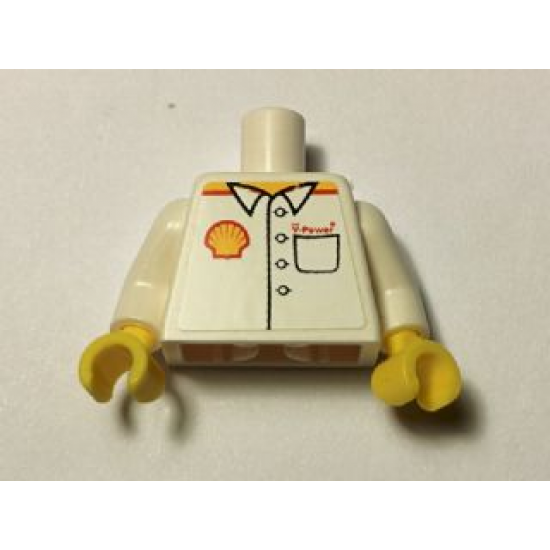 Torso Shirt with Shell Logo and 'V-Power' over Pocket Pattern (Sticker) / White Arms / Yellow Hands