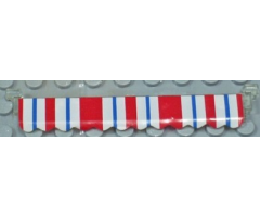 Garage Roller Door Section without Handle with Stripes Blue and Red on Scalloped Awning Pattern (Sticker) - Set 6374