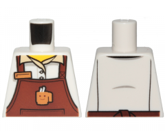 Torso Reddish Brown Apron with Cup and Name Tag Pattern