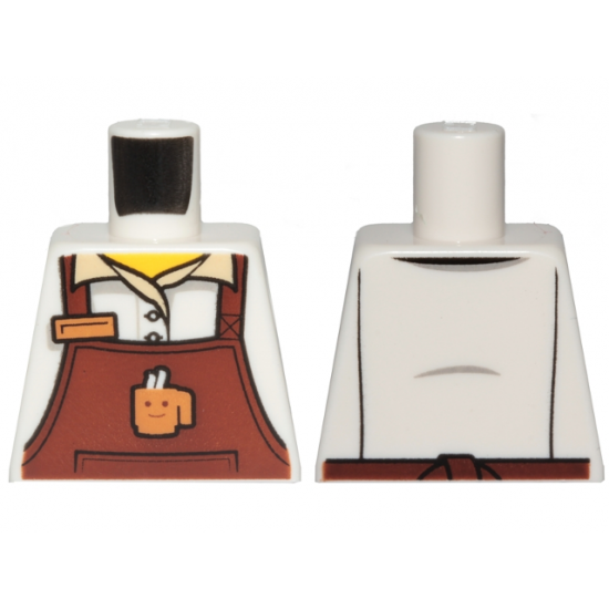 Torso Reddish Brown Apron with Cup and Name Tag Pattern