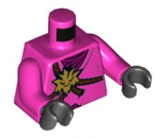 Torso Ninjago Brown Rope, Gold Medallion and Magenta Undershirt Pattern / Dark Pink Arms / Black Hands