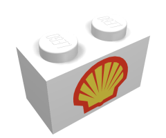 Brick 1 x 2 with Shell Logo I Pattern