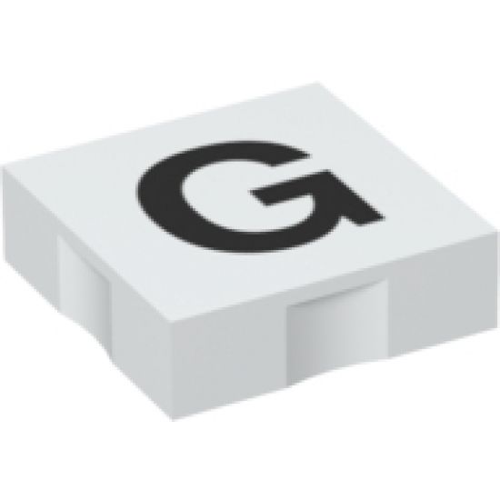 Duplo, Tile 2 x 2 with Black Capital Letter G Pattern