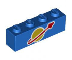 Brick 1 x 4 with Classic Space Logo Pattern (BrickHeadz Benny Torso)