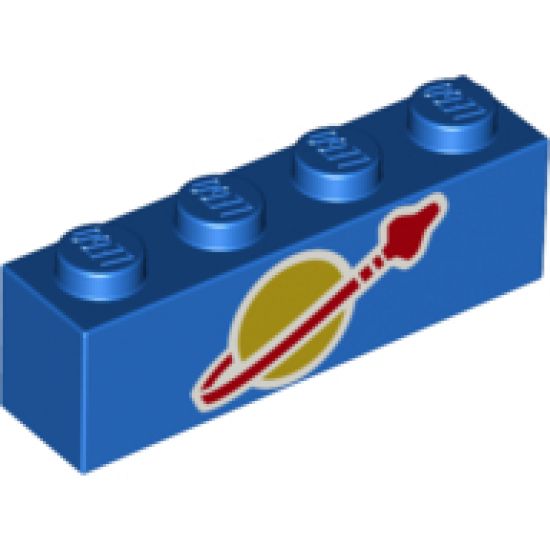 Brick 1 x 4 with Classic Space Logo Pattern (BrickHeadz Benny Torso)
