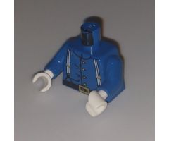 Torso Western Cavalry Uniform, 4 Buttons, Suspenders Pattern / Blue Arms / White Hands