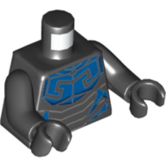 Torso Batman Armor with Insect Scales and Blue Beetle Pattern / Black Arms / Black Hands
