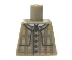 Torso Plaid Coat with Layered Shoulder Detailing and Red Buttons Pattern