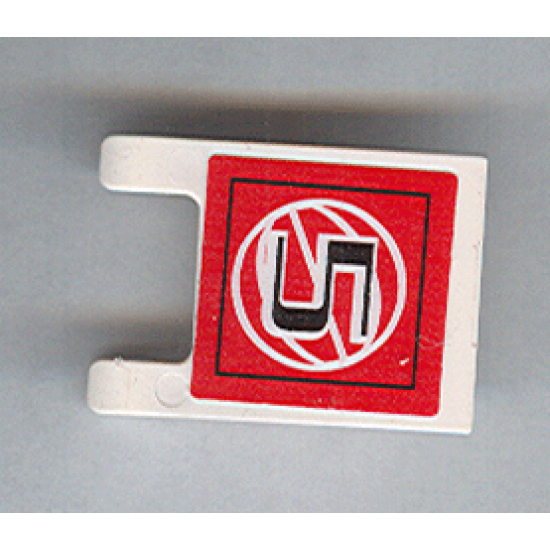 Flag 2 x 2 Square with Black Number 5 on Red Background with White Basketball Pattern (Sticker) - Set 3432