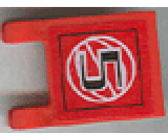 Flag 2 x 2 Square with Black Number 5 on Red Background with White Basketball Pattern (Sticker) - Set 3432