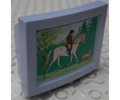 Scala Television / Computer Monitor with Girl on Horse and Dog Pattern (Sticker) - Set 3290