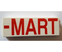 Brick 1 x 2 x 5 with Red '-MART' Pattern (Sticker) - Set 71016