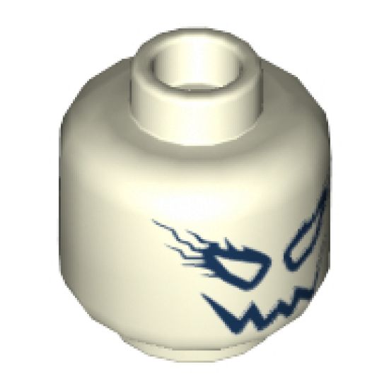 Minifigure, Head Alien with Open Eyes with Streaking Veins and Jagged Smile Pattern (Ultra Agents Electrolyzer) - Hollow Stud