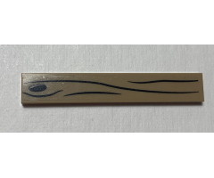 Tile 1 x 6 with Wood Grain Pattern (Sticker) - Set 70812