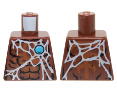 Torso Chima Bare Chest with Spider Web and Blue Round Jewel (Chi) Pattern