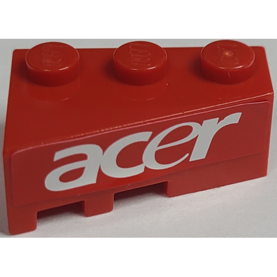 Wedge 3 x 2 Right with White 'ACER' on Red Background Pattern (Sticker) - Set 8157
