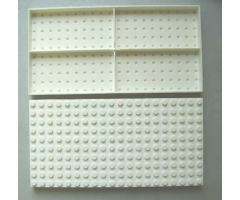 Brick 10 x 20 without Bottom Tubes, with '+' Cross Support (early Baseplate)