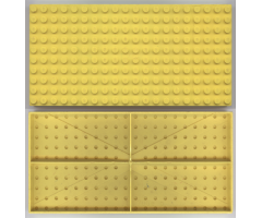 Brick 10 x 20 without Bottom Tubes, with '+' Cross Support (early Baseplate)