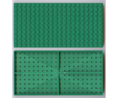 Brick 10 x 20 without Bottom Tubes, with '+' Cross Support (early Baseplate)