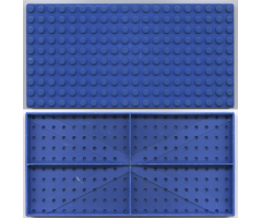 Brick 10 x 20 without Bottom Tubes, with '+' Cross Support (early Baseplate)