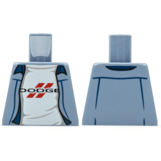 Torso Jacket with Dodge Logo on White Rumpled Shirt Pattern